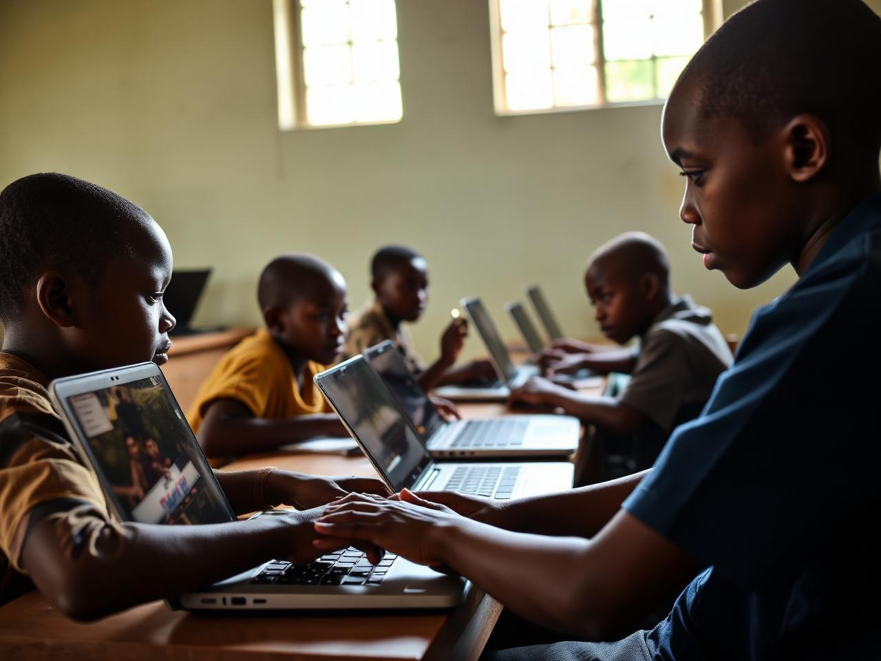 Youth learning to code